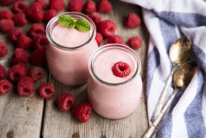 Raspberry and Coconut flavored yogurt